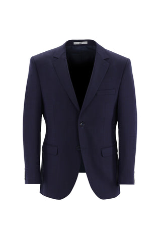  Orta Lacivert 7 Drop Slim Fit Dar Kesim Yünlü  Kuşgözü Takım Elbise