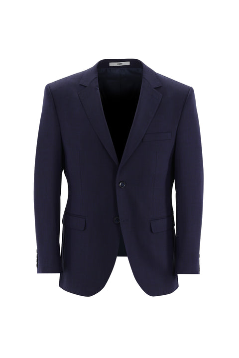 Medium Navy 7 Drop Slim Fit Narrow Cut Wool Eyelet Suit