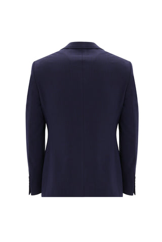  Orta Lacivert 7 Drop Slim Fit Dar Kesim Yünlü  Kuşgözü Takım Elbise