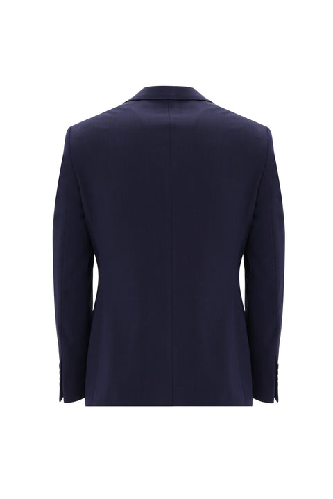Medium Navy 7 Drop Slim Fit Narrow Cut Wool Eyelet Suit