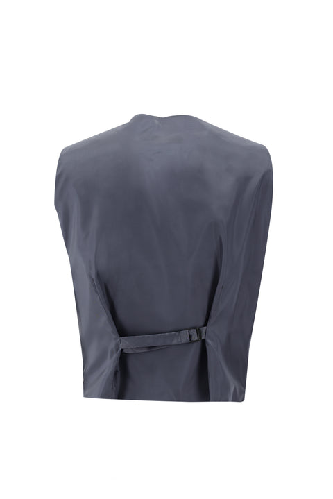 Black 6 Drop Regular Fit Linen Suit with Vest