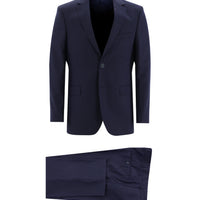 Medium Navy 6 Drop Regular Fit Standard Cut Striped Suit