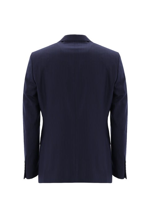 Medium Navy 6 Drop Regular Fit Standard Cut Striped Suit