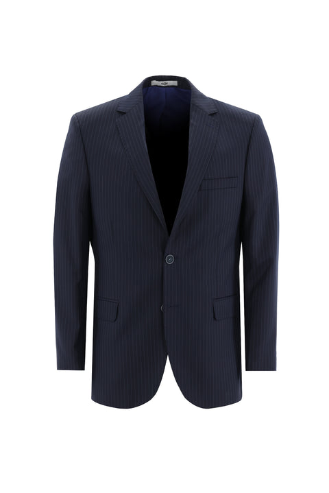 Dark Navy 6 Drop Regular Fit Standard Cut Striped Suit
