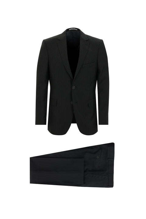 Light Anthracite 6 Drop Regular Fit Standard Cut Striped Suit