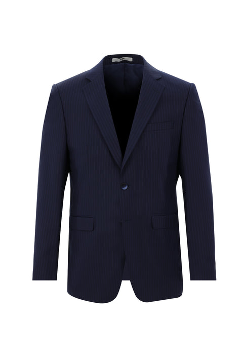 Light Navy Blue 7 Drop Slim Fit Striped Suit