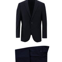 Black 6-Drop Regular Fit Standard Cut Striped Suit