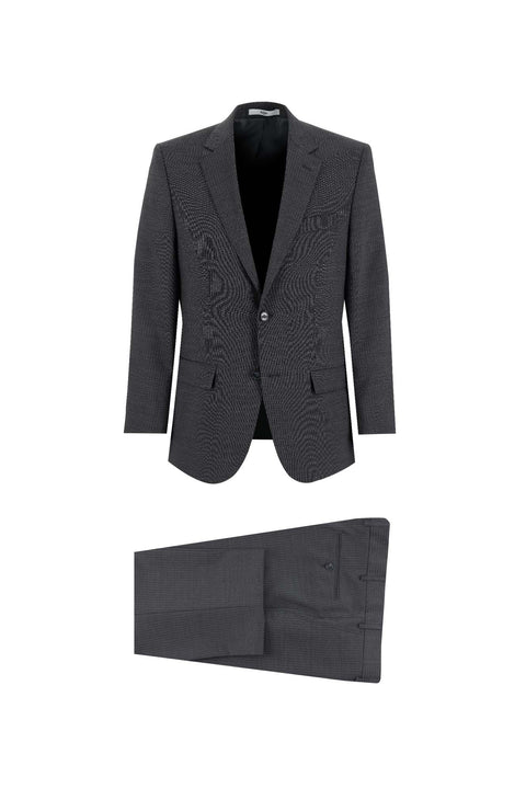 Dark Gray 6-Drop Regular Fit Standard Cut Striped Suit