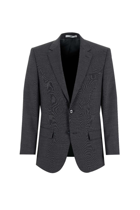 Dark Gray 4-Drop Relaxed Fit Comfortable Cut Wool Striped Suit