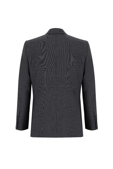 Dark Gray 4-Drop Relaxed Fit Comfortable Cut Wool Striped Suit
