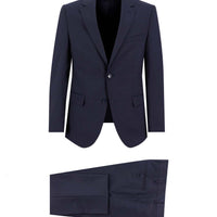 Dark Navy 7 Drop Slim Fit Narrow Cut Wool Striped Suit