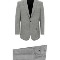 Light Grey 4-Drop Relaxed Fit Plaid Suit