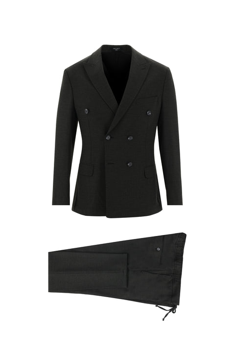 Dark Gray 7 Drop Super Slim Fit Extra Narrow Cut Double-Breasted Suit