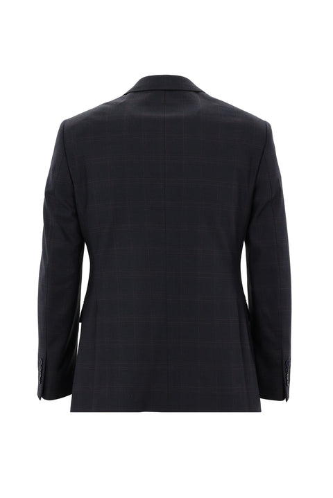 Dark Navy 7 Drop Slim Fit Plaid Suit
