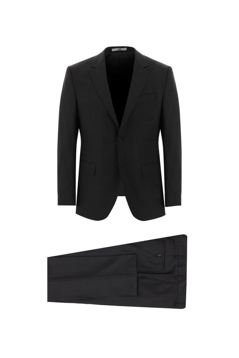 Dark Anthracite 7 Drop Slim Fit Plaid Suit