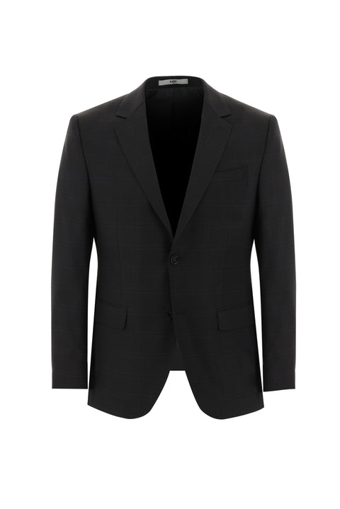 Dark Anthracite 7 Drop Slim Fit Plaid Suit