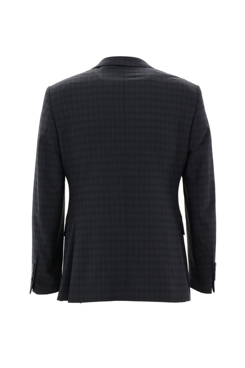Orta Füme 7 Drop Slim Fit Dar Kesim Ekose Takım Elbise