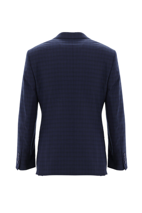 Light Navy 7 Drop Slim Fit Plaid Suit