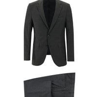Dark Gray 7 Drop Slim Fit Plaid Suit