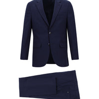 Medium Navy 7 Drop Slim Fit Plaid Suit