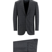Medium Gray 4-Drop Relaxed Fit Plaid Suit