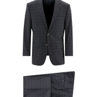 Medium Anthracite 4-Drop Relaxed Fit Plaid Suit