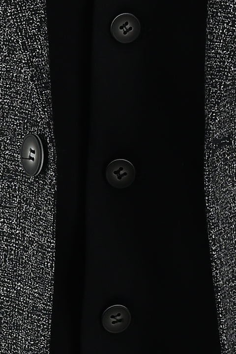 Black 7 Drop Slim Fit Linen Suit with Vest