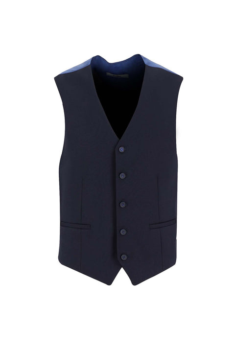 Dark Navy 6 Drop Regular Fit Linen Suit with Vest