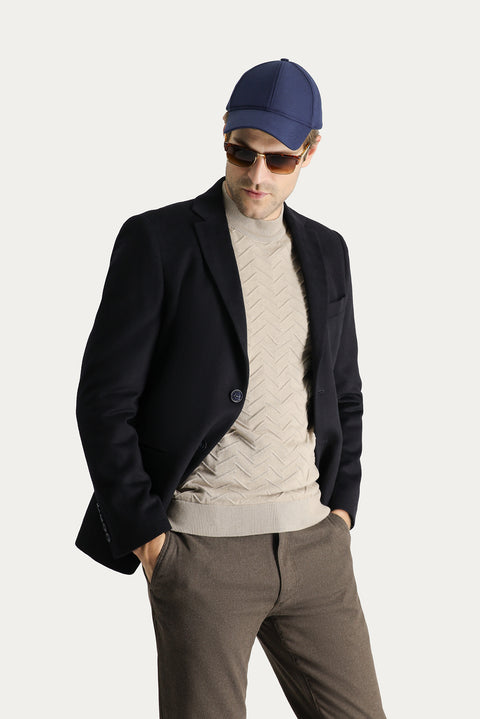Black Navy 6 Drop Regular Fit Hooded Fleece Detachable Insole Jacket