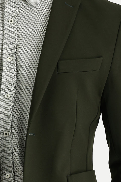 Orta Haki 7 Drop Super Slim Fit Eksra Dar Kesim Fit Ceket