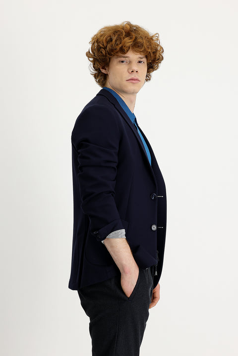 Dark Navy 7 Drop Super Slim Fit Extra Narrow Cut Sport Jacket