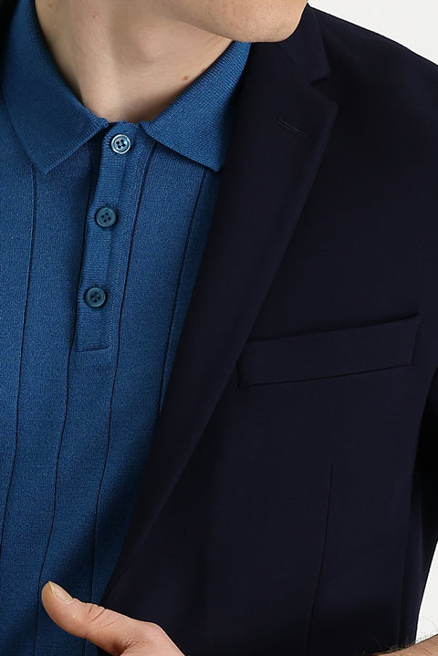 Dark Navy 7 Drop Super Slim Fit Extra Narrow Cut Sport Jacket