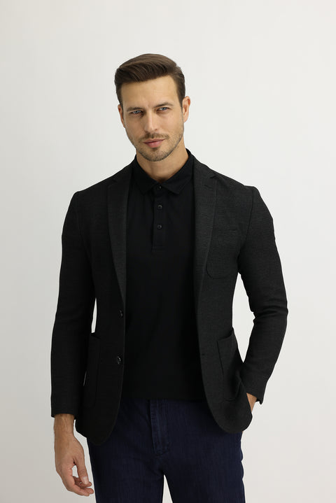 Dark Gray 7 Drop Super Slim Fit Extra Narrow Cut Sport Jacket