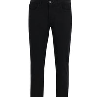 Black Slim Fit Stretch Canvas / Chino Trousers