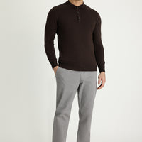 Medium Gray Relaxed Fit Patterned Lycra Canvas / Chino Trousers