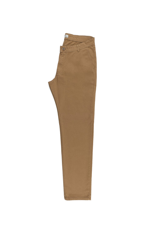 Taba Relaxed Fit Patterned Lycra Canvas / Chino Trousers