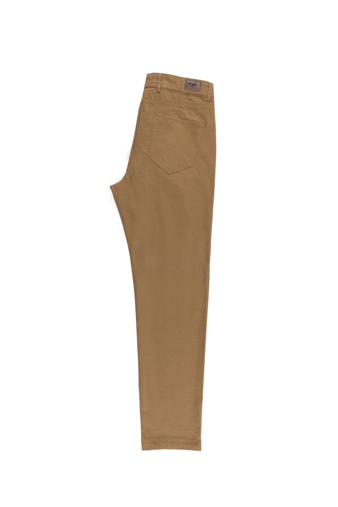 Taba Relaxed Fit Patterned Lycra Canvas / Chino Trousers