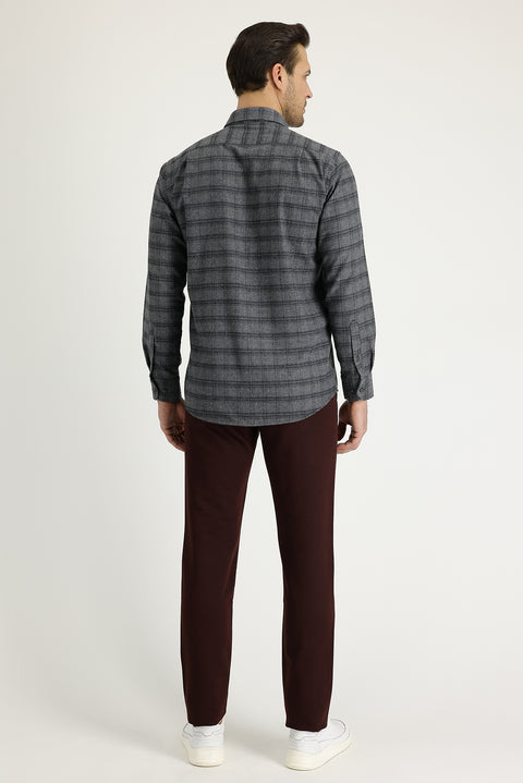 Plum Slim Fit Stretchy Canvas / Chino Trousers