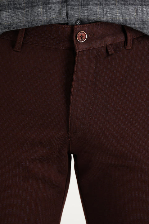 Plum Slim Fit Stretchy Canvas / Chino Trousers