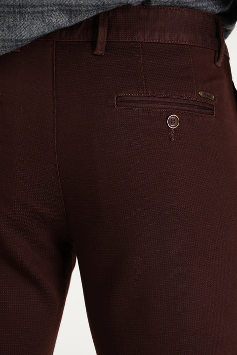 Plum Slim Fit Stretchy Canvas / Chino Trousers