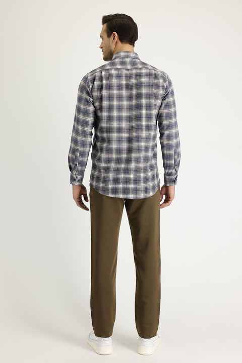 Mid Mink Regular Fit Standard Cut Lycra Canvas / Chino Trousers