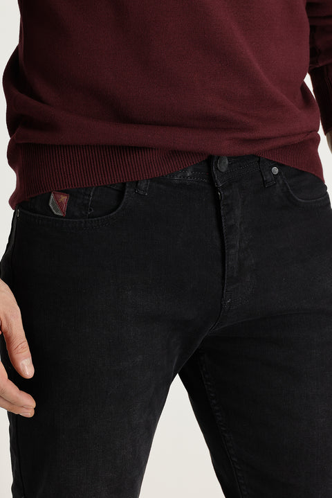 Black Slim Fit Skinny Cotton Denim Pants