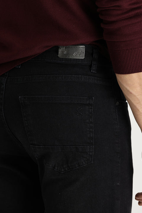 Black Slim Fit Skinny Cotton Denim Pants