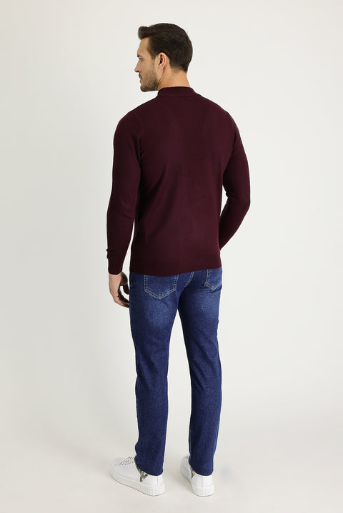Medium Dark Blue Slim Fit Stretch Denim Pants