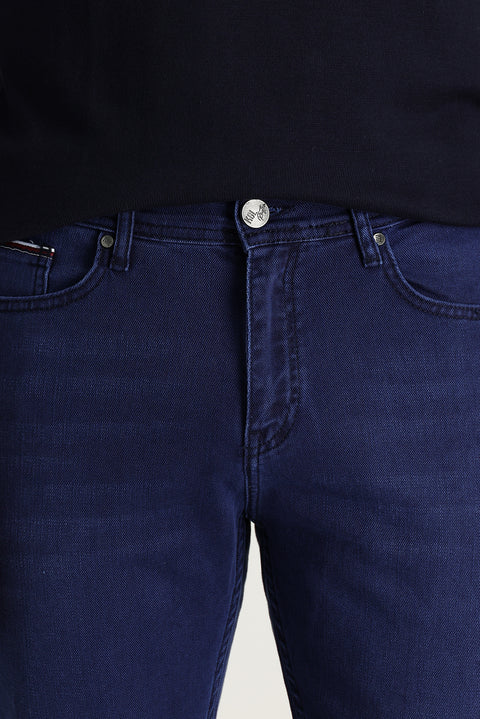 Medium Dark Blue Slim Fit Stretch Denim Pants