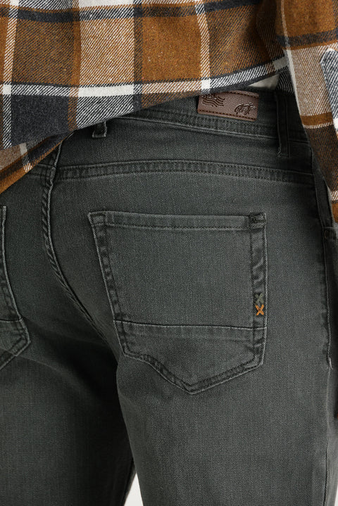 Orta Haki Regular Fit Standart Kesim Likralı Denim Pantolon