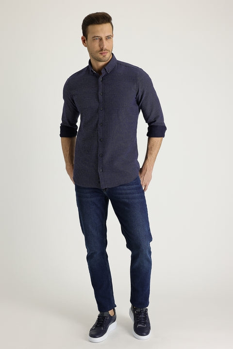 Medium Dark Blue Slim Fit Stretch Denim Pants