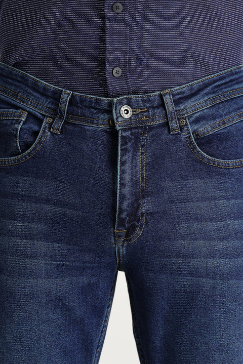 Medium Dark Blue Slim Fit Stretch Denim Pants