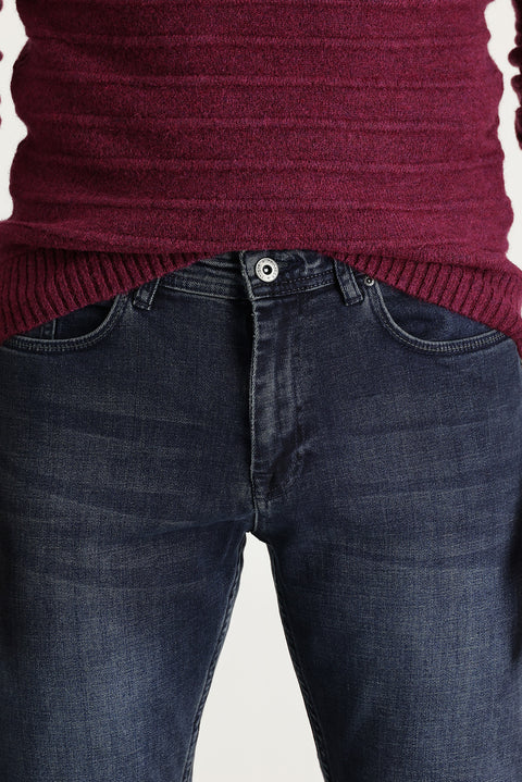 Dark Navy Slim Fit Stretch Denim Pants