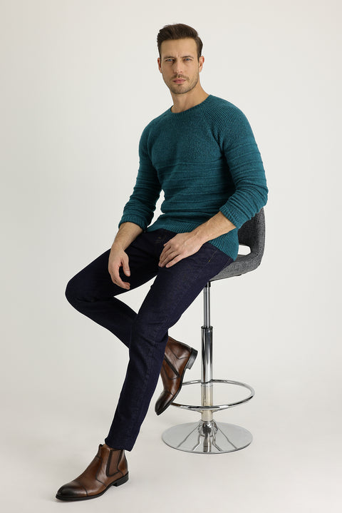 Dark Navy Slim Fit Stretch Denim Pants